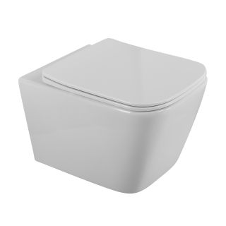 Унитаз подвесной безободковый с сиденьем BelBagno DUE 2.0 BB7107CHR/SC